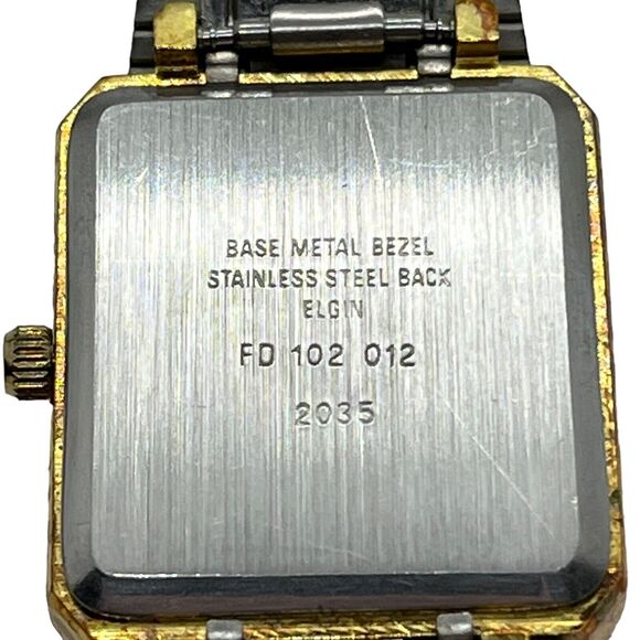 Elgin 2035 Men\'s Wristwatch Distressed Gold Tone Needs Battery Untested Vintage main image 12